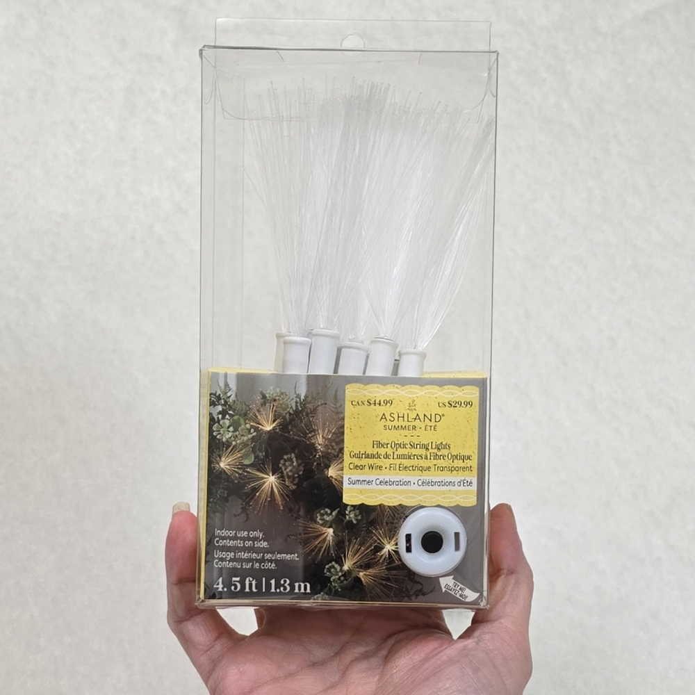 New Ashland Fiber Optic String Lights Warm White Battery Operated 4.5ft Timer - Picture 6 of 10